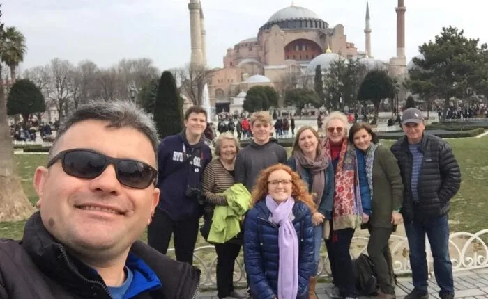 Group photo in front of Hagia Sophia